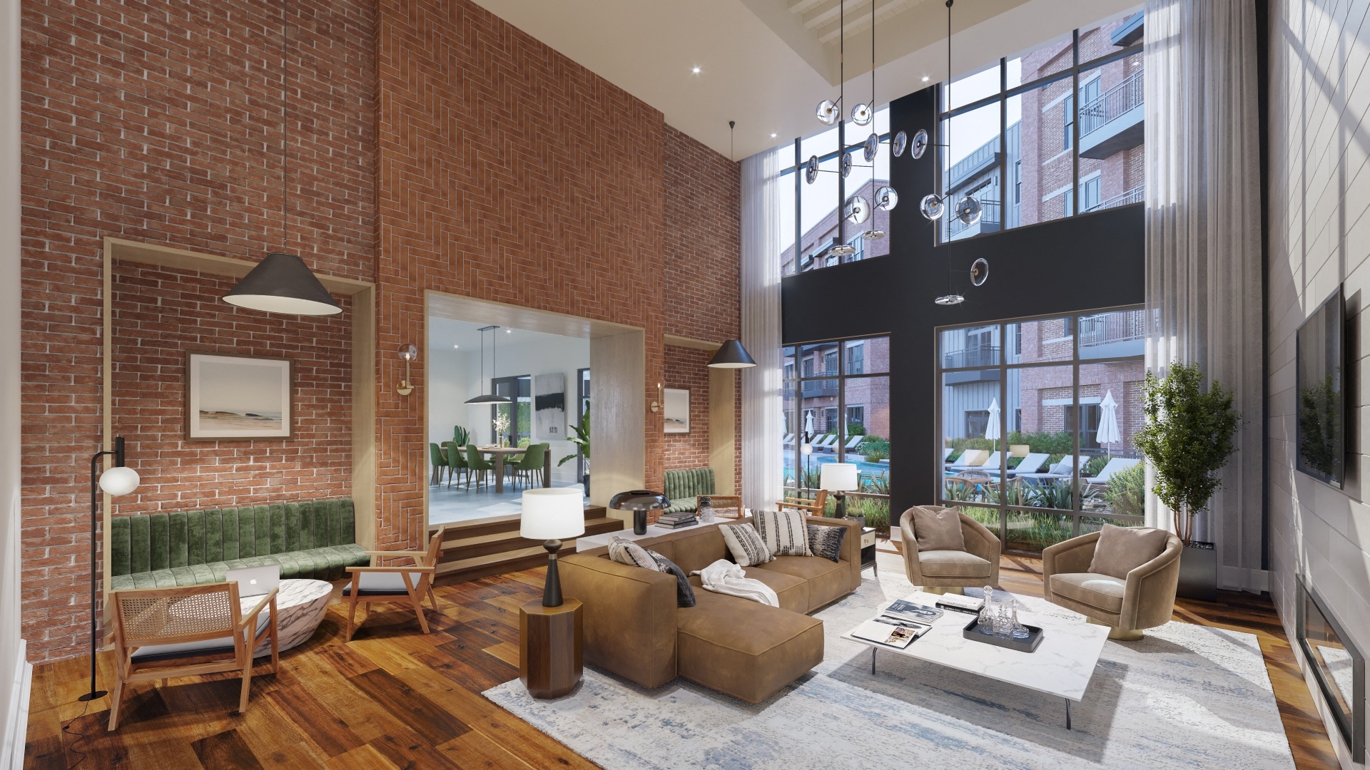 Eastpoint Apartments in Austin, Texas Clubhouse Lounge Rendering